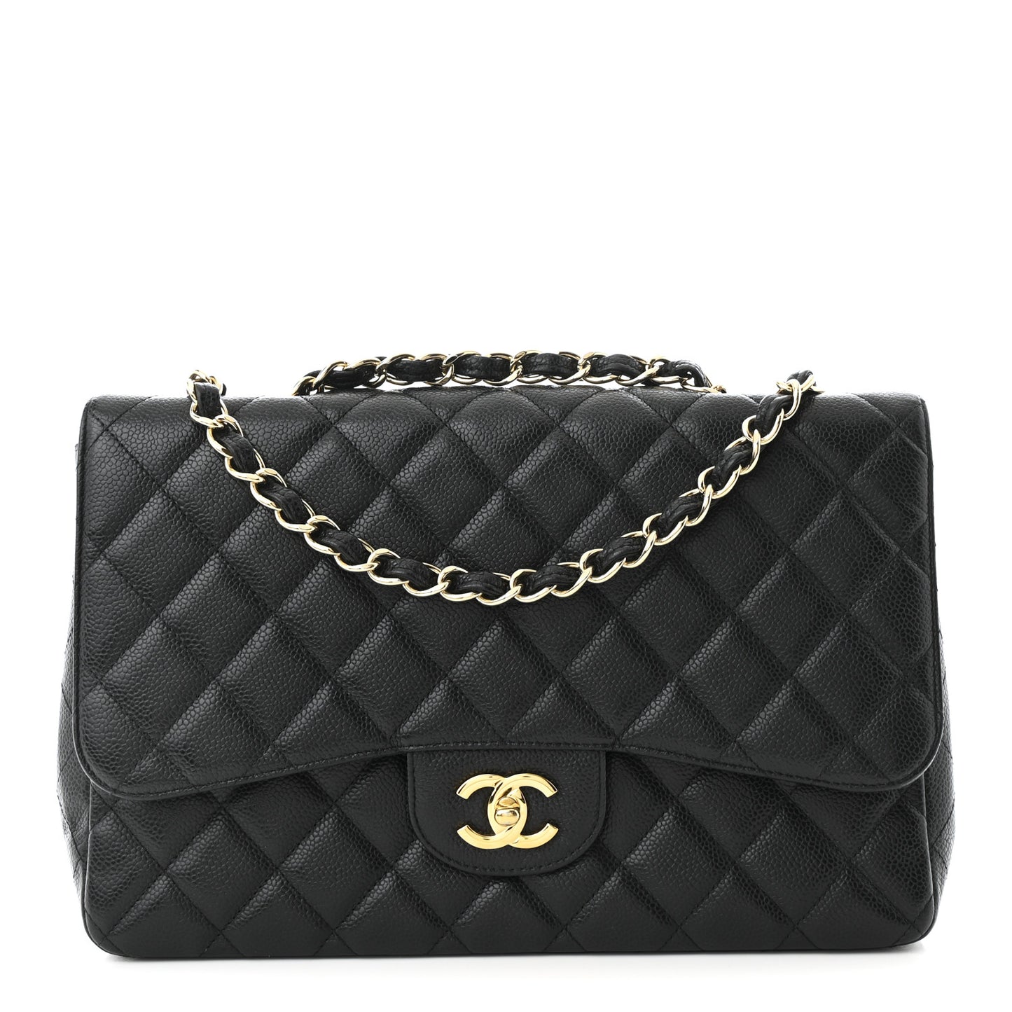 Caviar Quilted Jumbo Single Flap Black