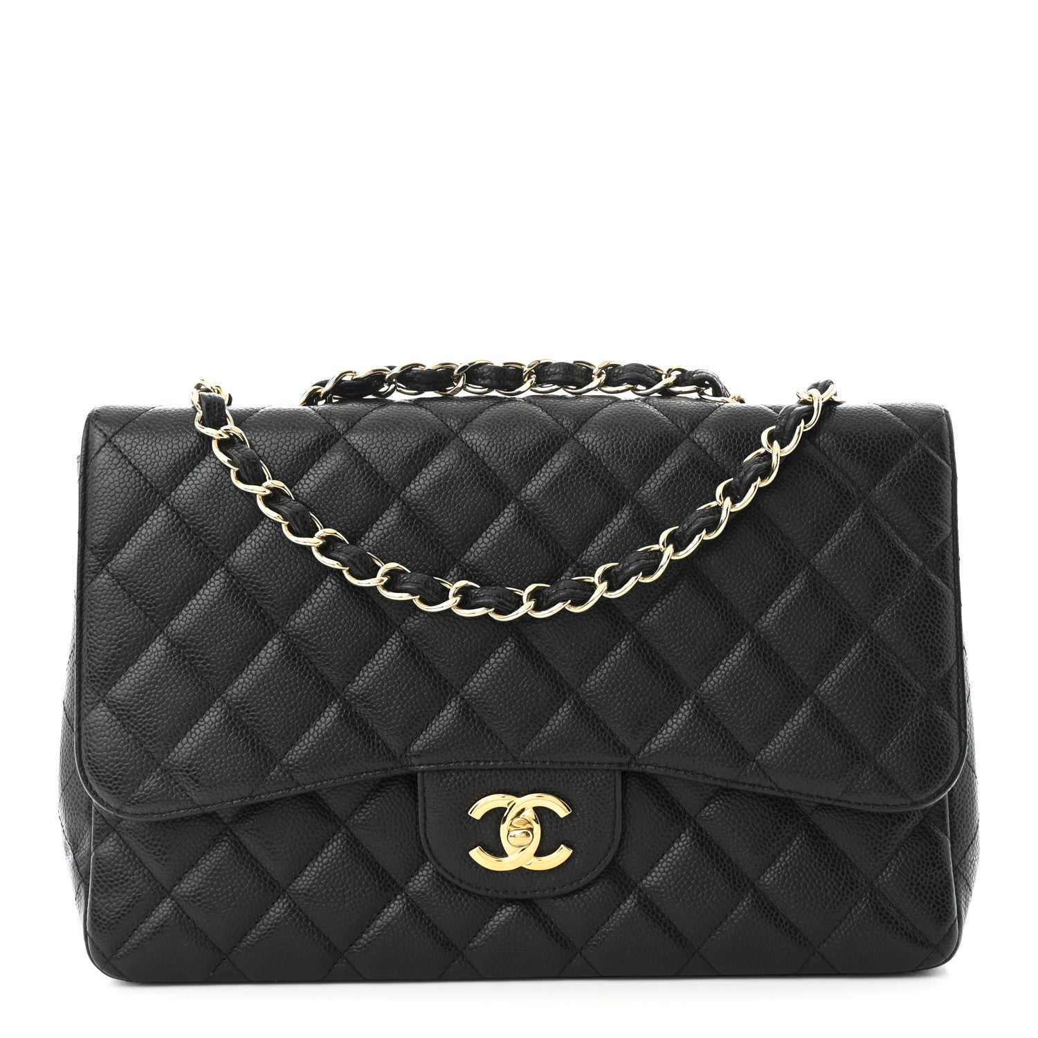 Chanel Caviar Quilted Jumbo Single Flap Black 1 of 12