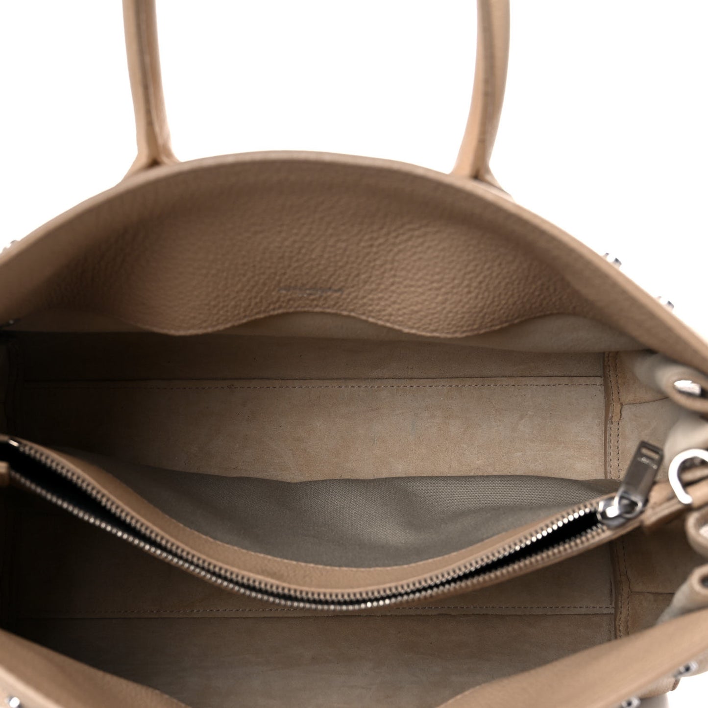 Grained Calfskin Small Supple Sac De Jour Dark Beige