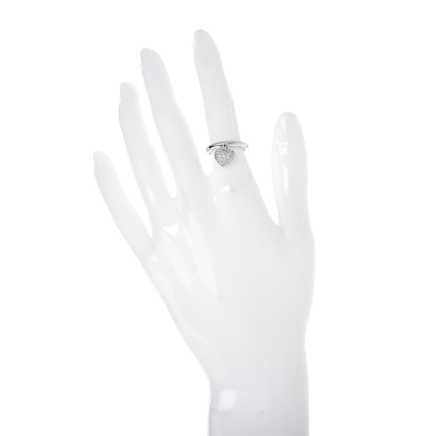 Platinum Diamond Heart Charm Ring 49 4.75