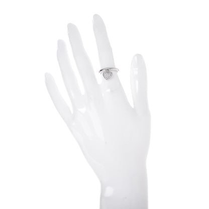 Tiffany Platinum Diamond Heart Charm Ring 49 4.75 2 of 4