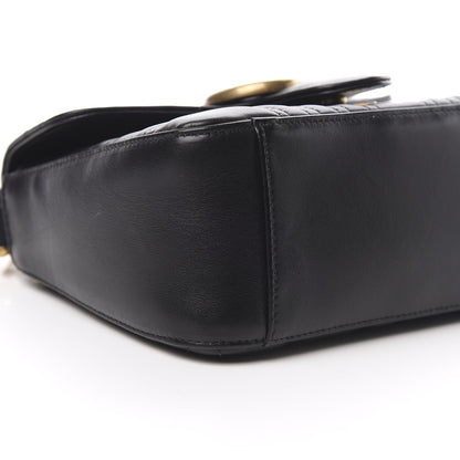 Gucci Calfskin Matelasse Mini GG Marmont Top Handle Shoulder Bag Black 9 of 12