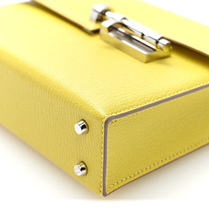 Hermes Chevre Mysore Mini Verrou Chaine Bag Lime 9 of 9