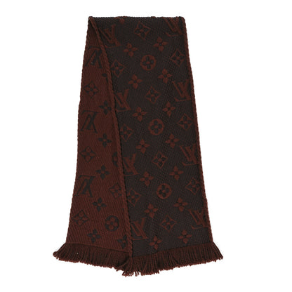 Louis Vuitton Wool Silk Logomania Scarf Marron 2 of 3