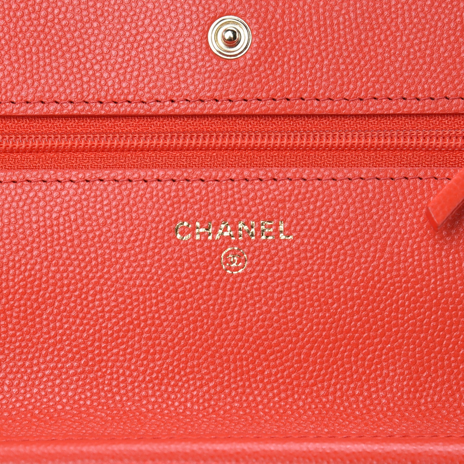 Chanel Caviar Quilted Wallet on Chain WOC Red 8 of 13