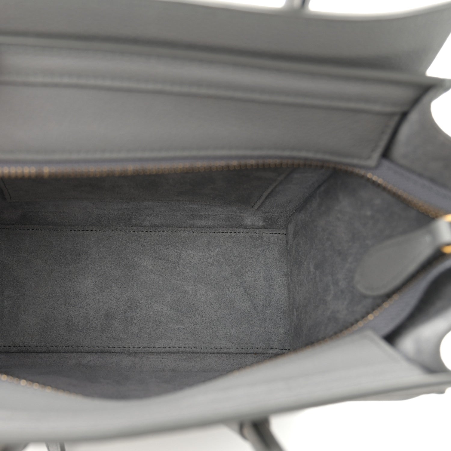 Celine Drummed Calfskin Nano Luggage Kohl 5 of 10