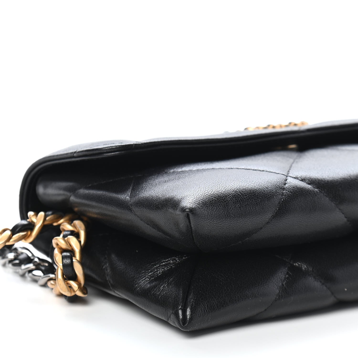Chanel Lambskin Quilted Chanel 19 Flap Clutch Black 9 of 10