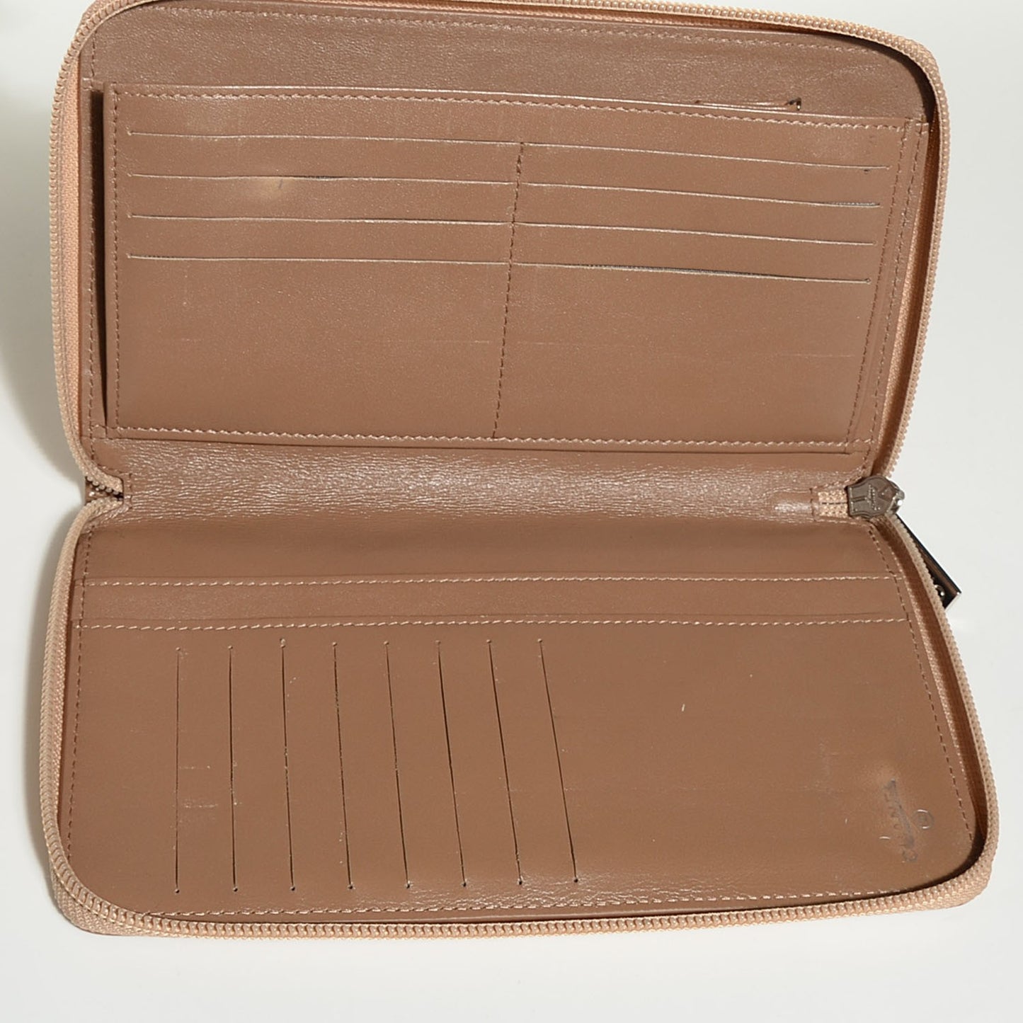 Caviar Timeless CC Large Zip Around Wallet Beige