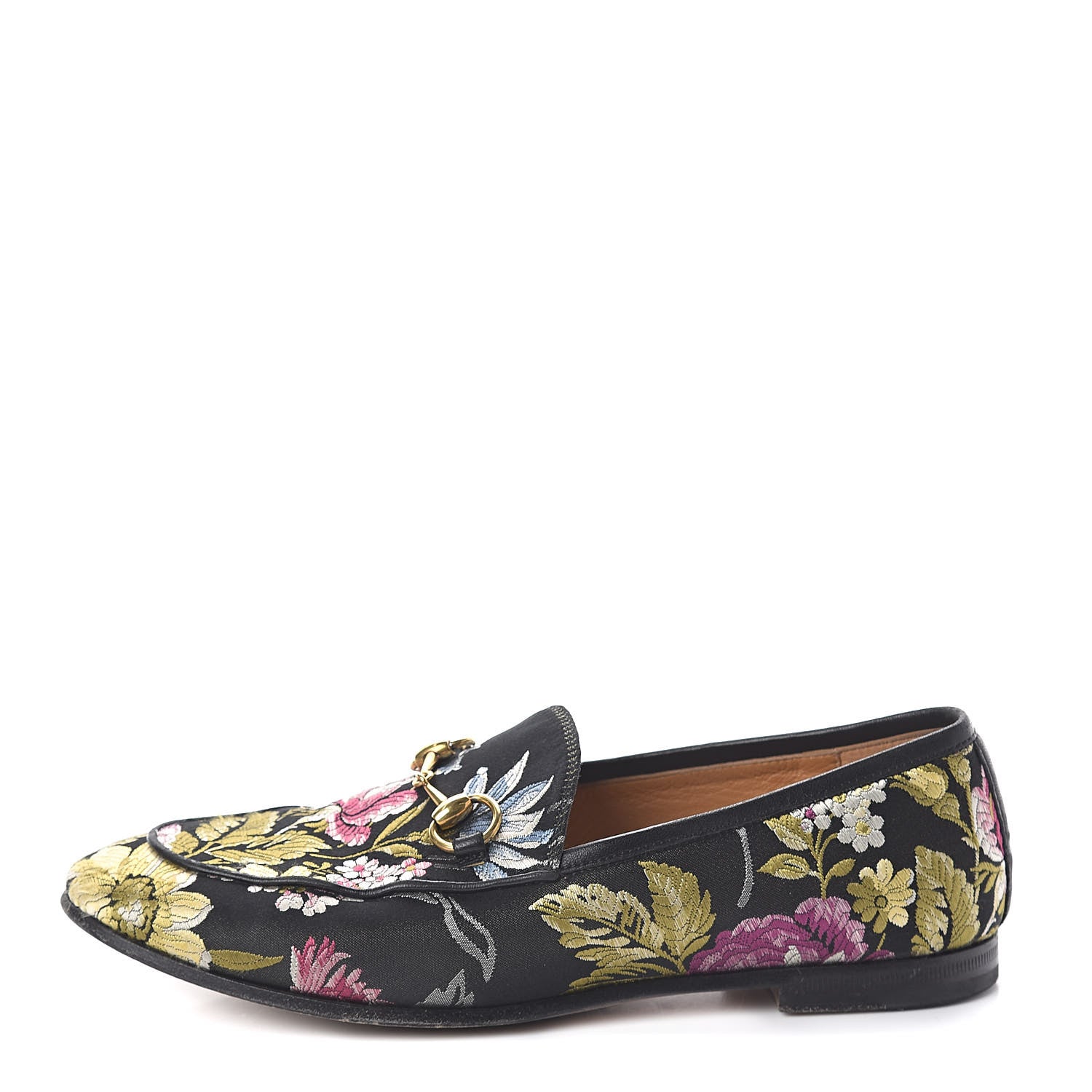 Gucci Floral Jacquard Horsebit Womens Jordaan Loafers 36 Multi 1 of 11