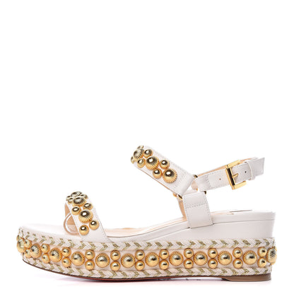 Christian Louboutin Shiny Nappa Rondaclou 60 Platform Sandals 36 Latte 1 of 9