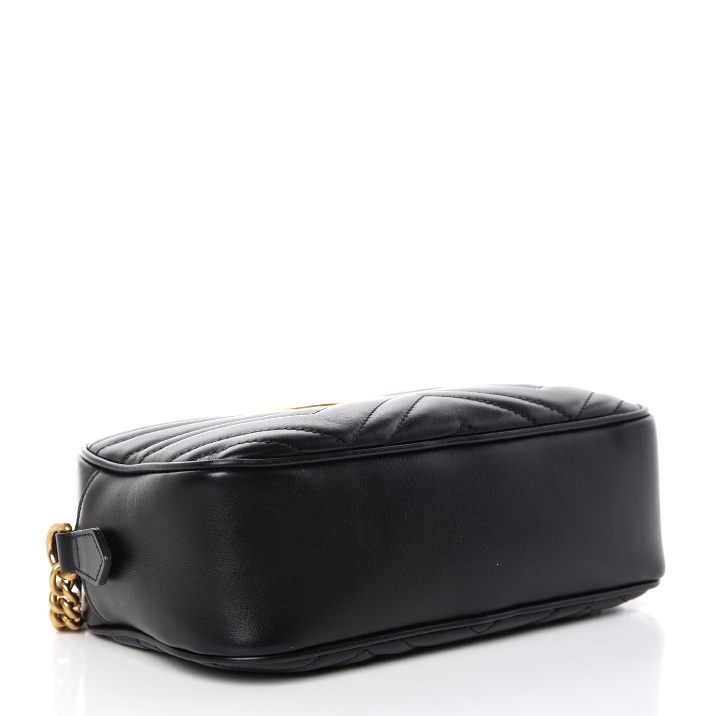 Calfskin Matelasse Small GG Marmont Chain Shoulder Bag Black