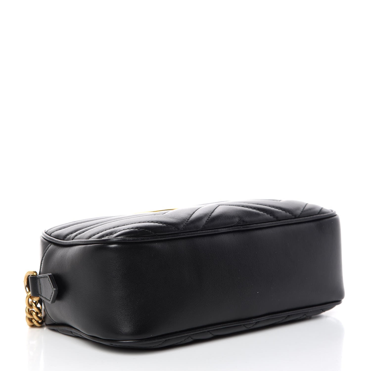 Gucci Calfskin Matelasse Small GG Marmont Chain Shoulder Bag Black 4 of 10