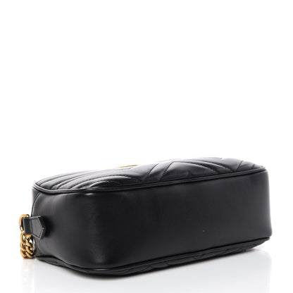Gucci Calfskin Matelasse Small GG Marmont Chain Shoulder Bag Black 4 of 10