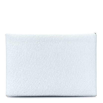 Hermes Chevre Mysore Verso Calvi Duo Card Case Bleu Brume Cuivre 1 of 9