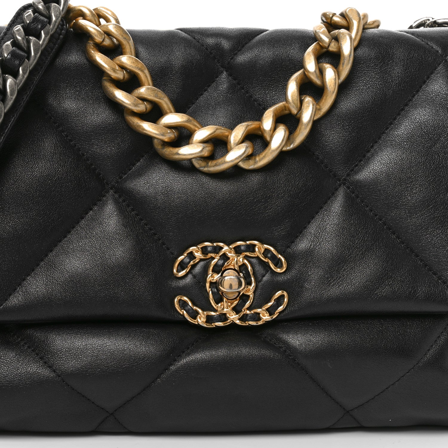 Chanel Lambskin Quilted Large Chanel 19 Flap Black 8 of 10