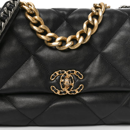 Chanel Lambskin Quilted Large Chanel 19 Flap Black 8 of 10