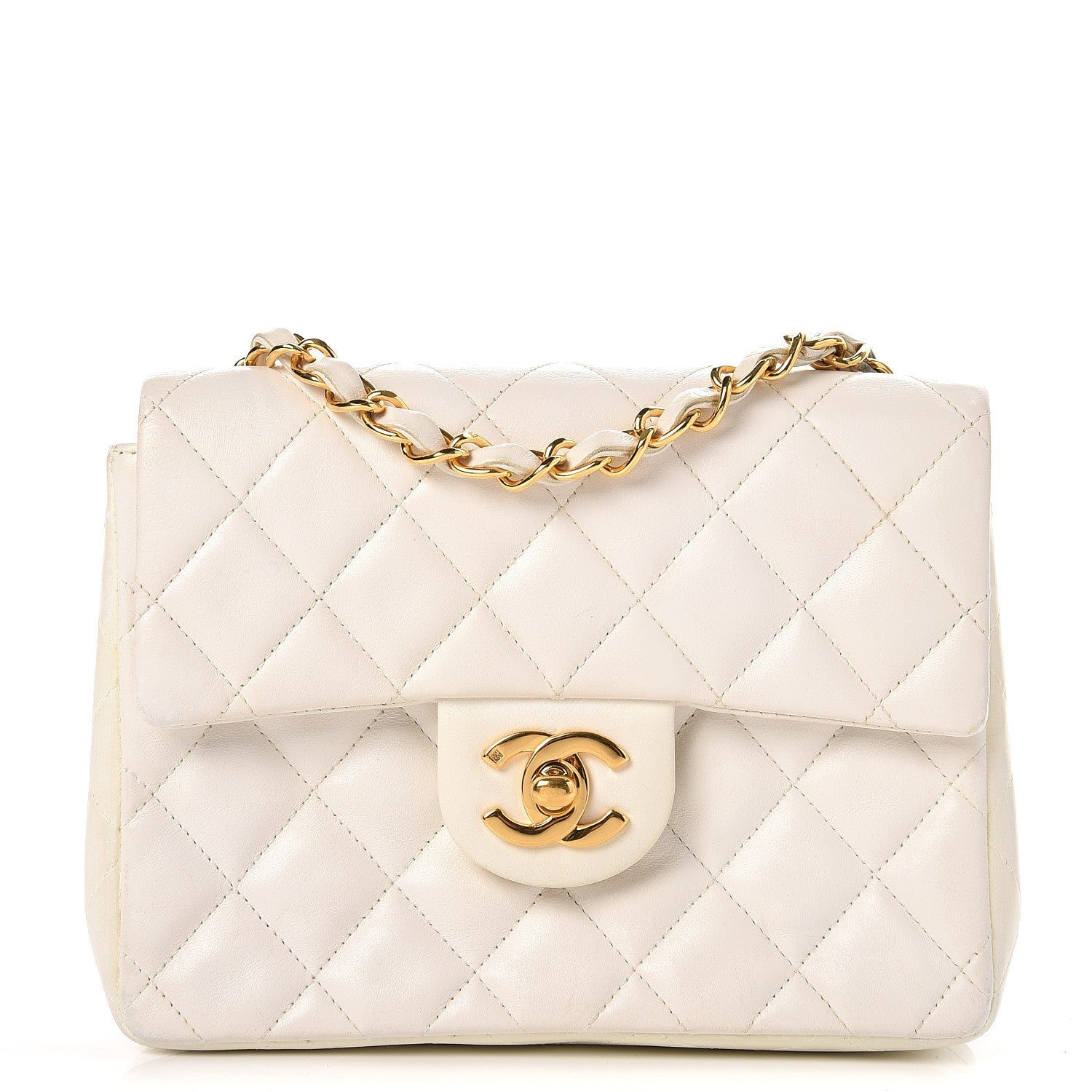 Chanel Lambskin Quilted Mini Square Flap White 1 of 12