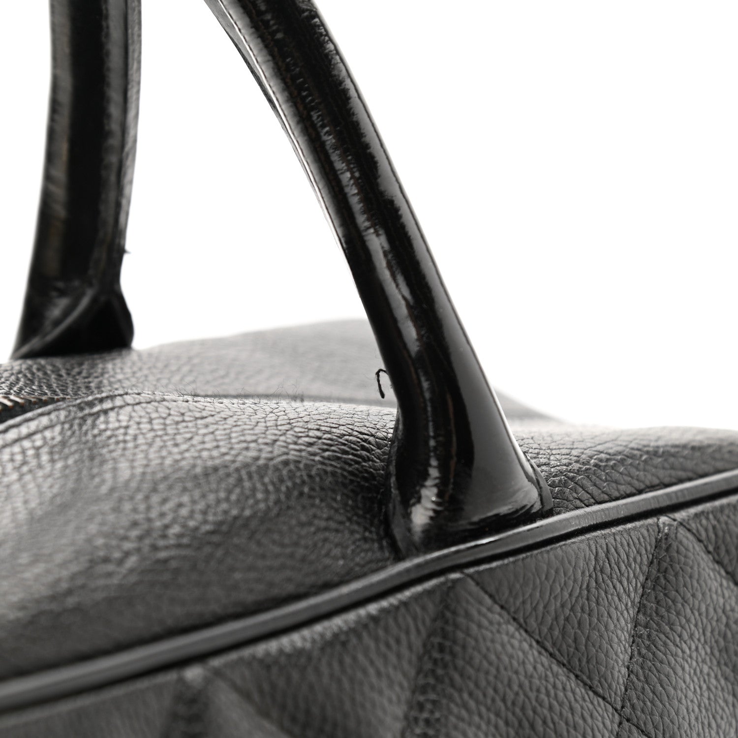Chanel Caviar Patent Quilted Large Bowler Black 11 of 13