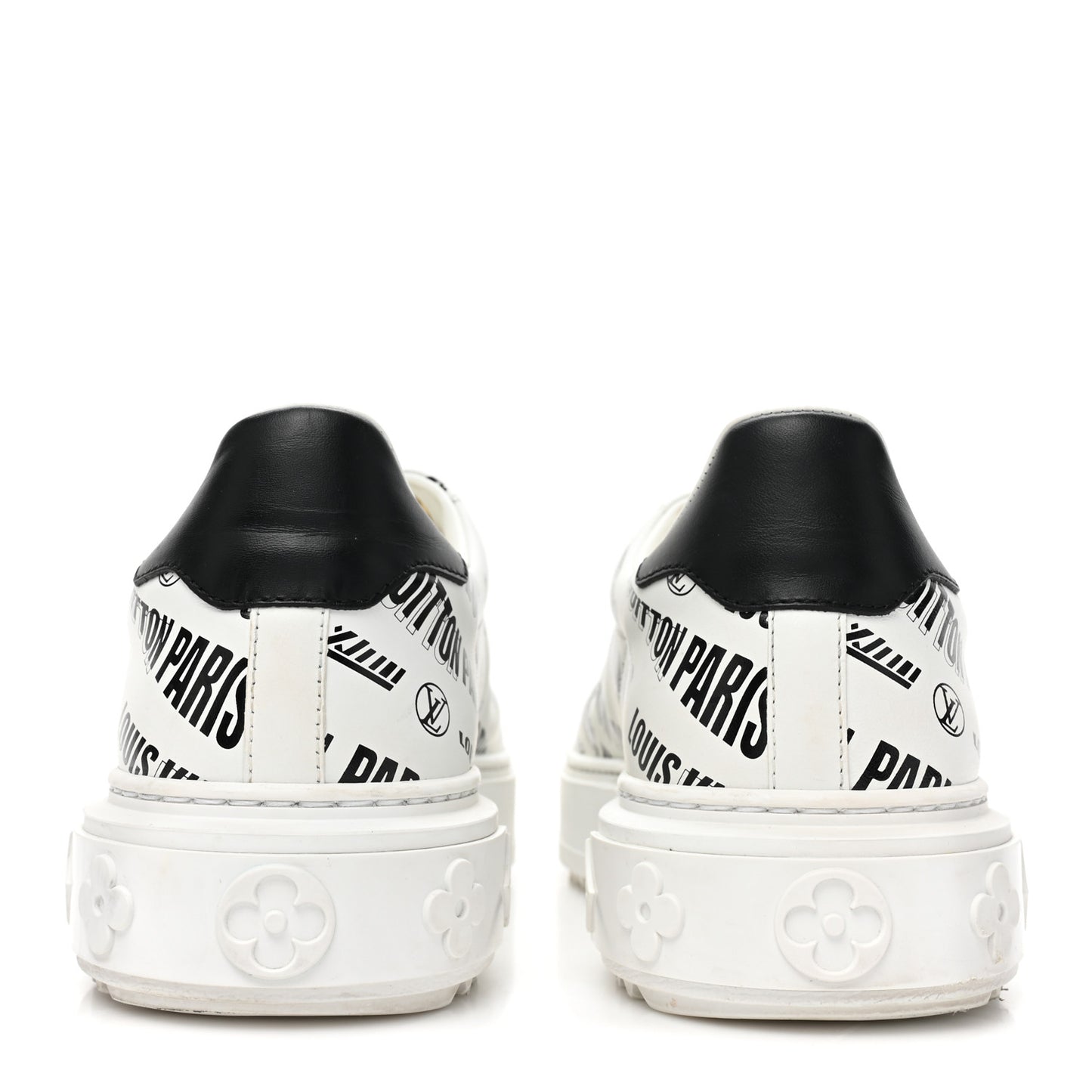 Calfskin Printed Time Out Trainer Sneakers 38 White