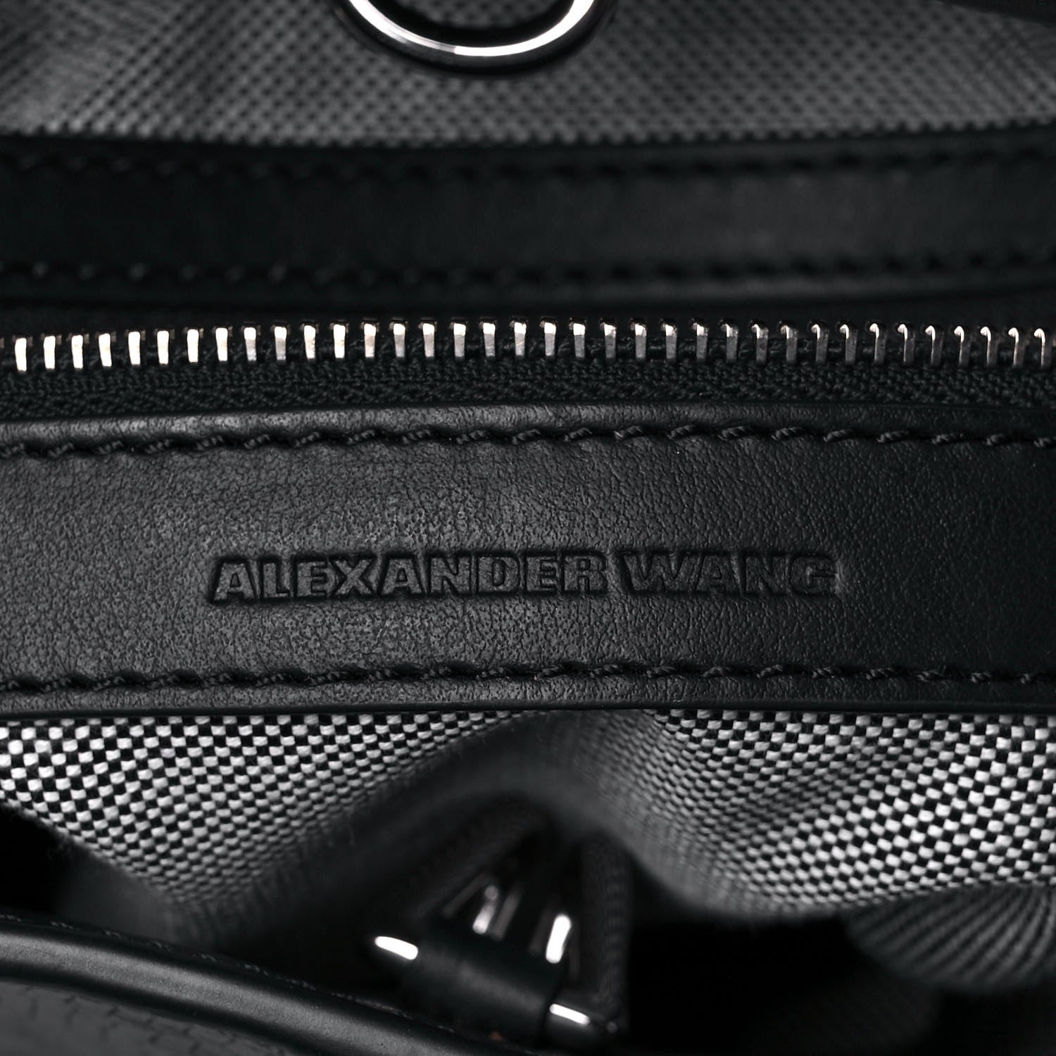 Alexander Wang Suede Calfskin Crocodile Lizard Embossed Attica Chain Satchel Black 6 of 9