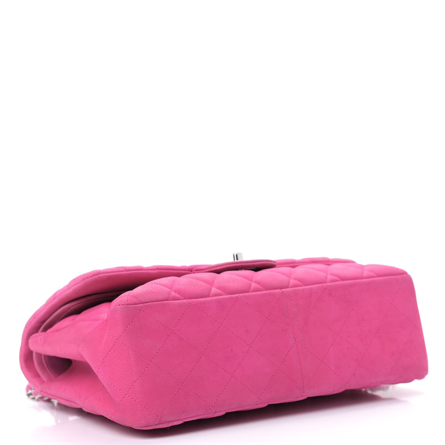 Iridescent Caviar Quilted Jumbo Double Flap Pink