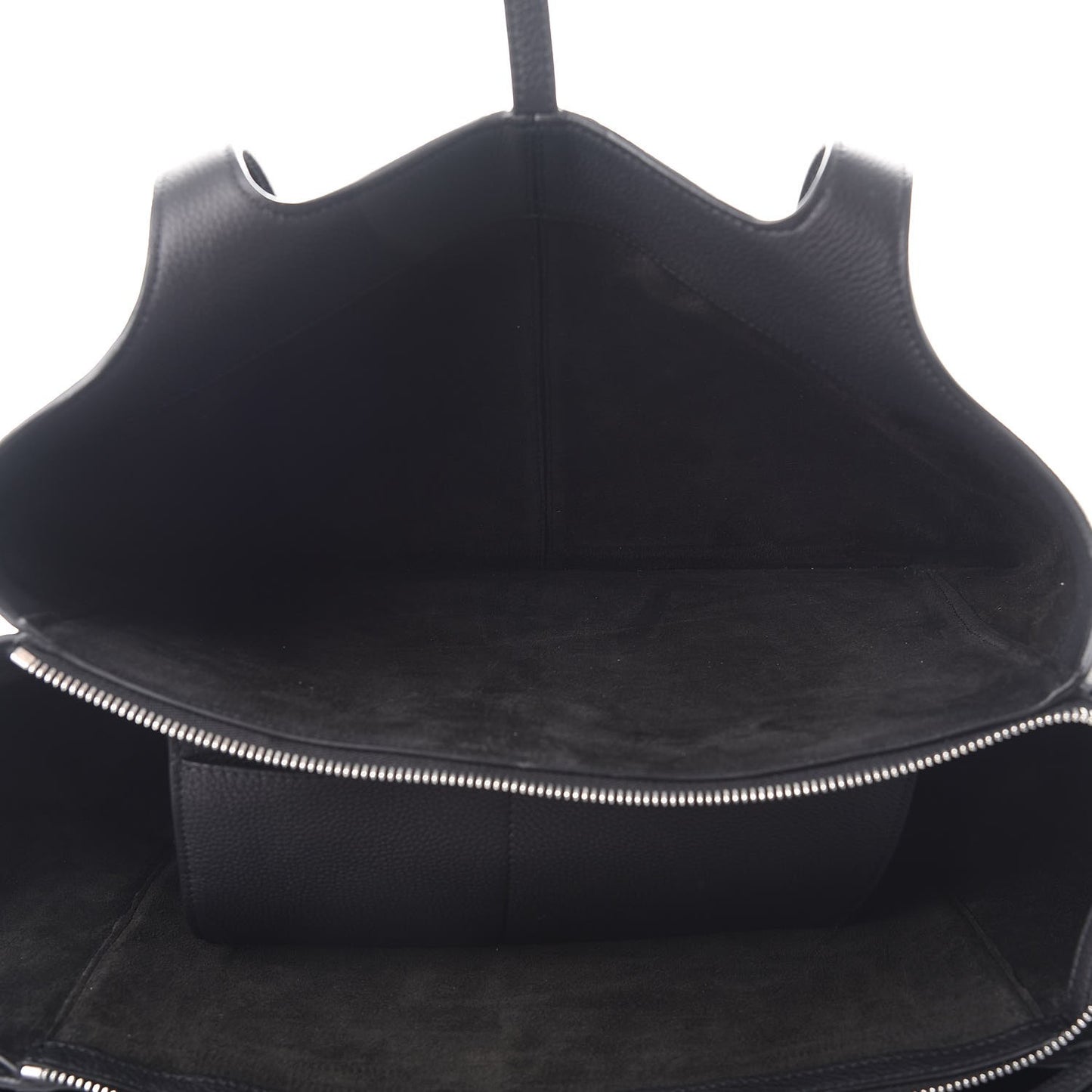 Baby Grained Calfskin Medium Tri-Fold Bag Black