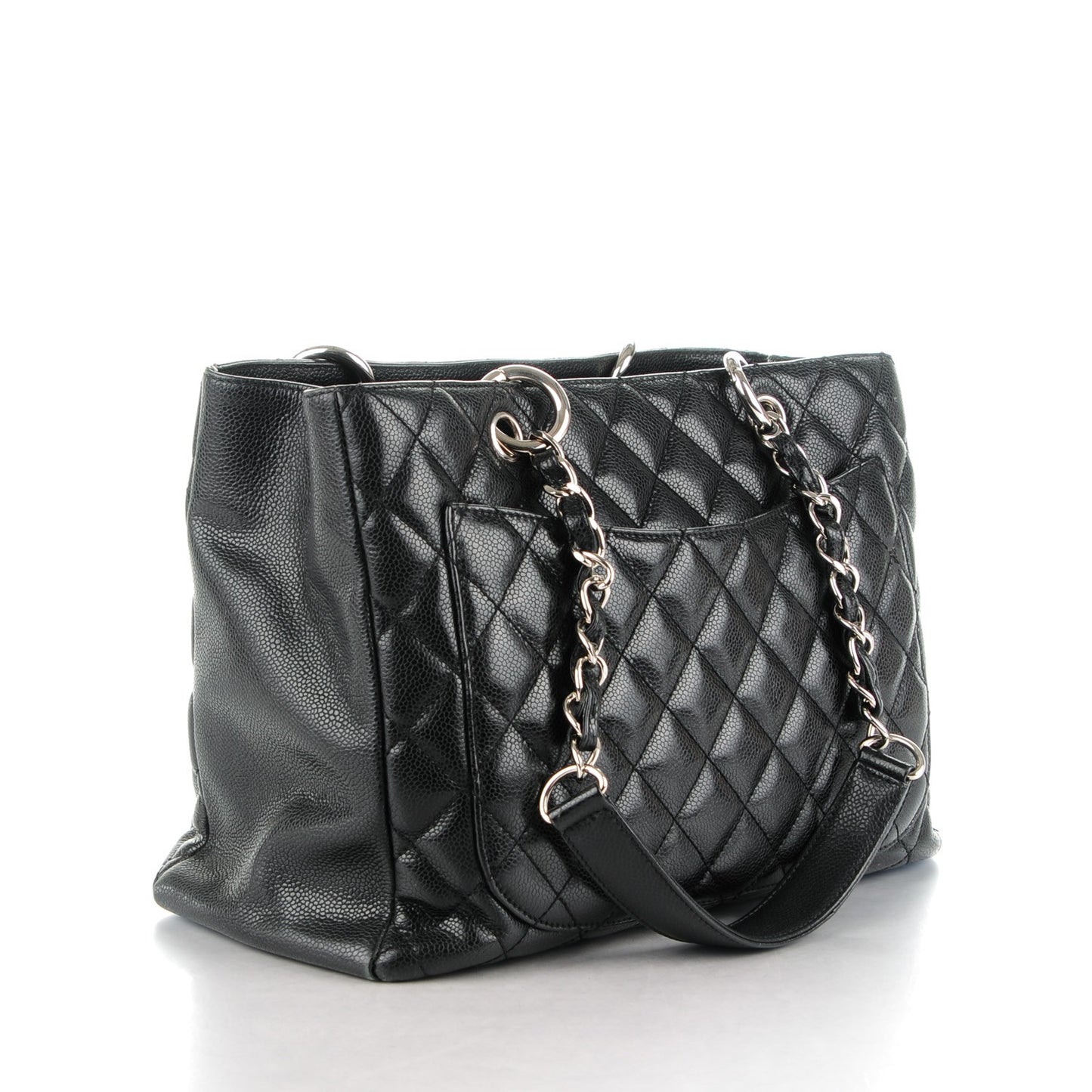 Caviar Quilted Grand Shopping Tote GST Black