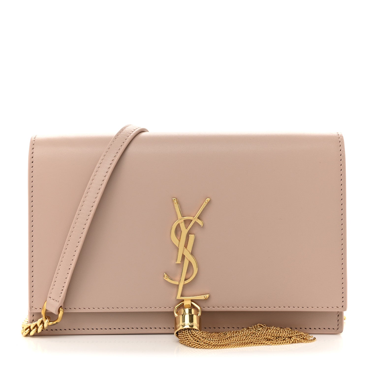 Saint Laurent Smooth Calfskin Classic Monogram Kate Tassel Chain Wallet Pale Pink 1 of 10