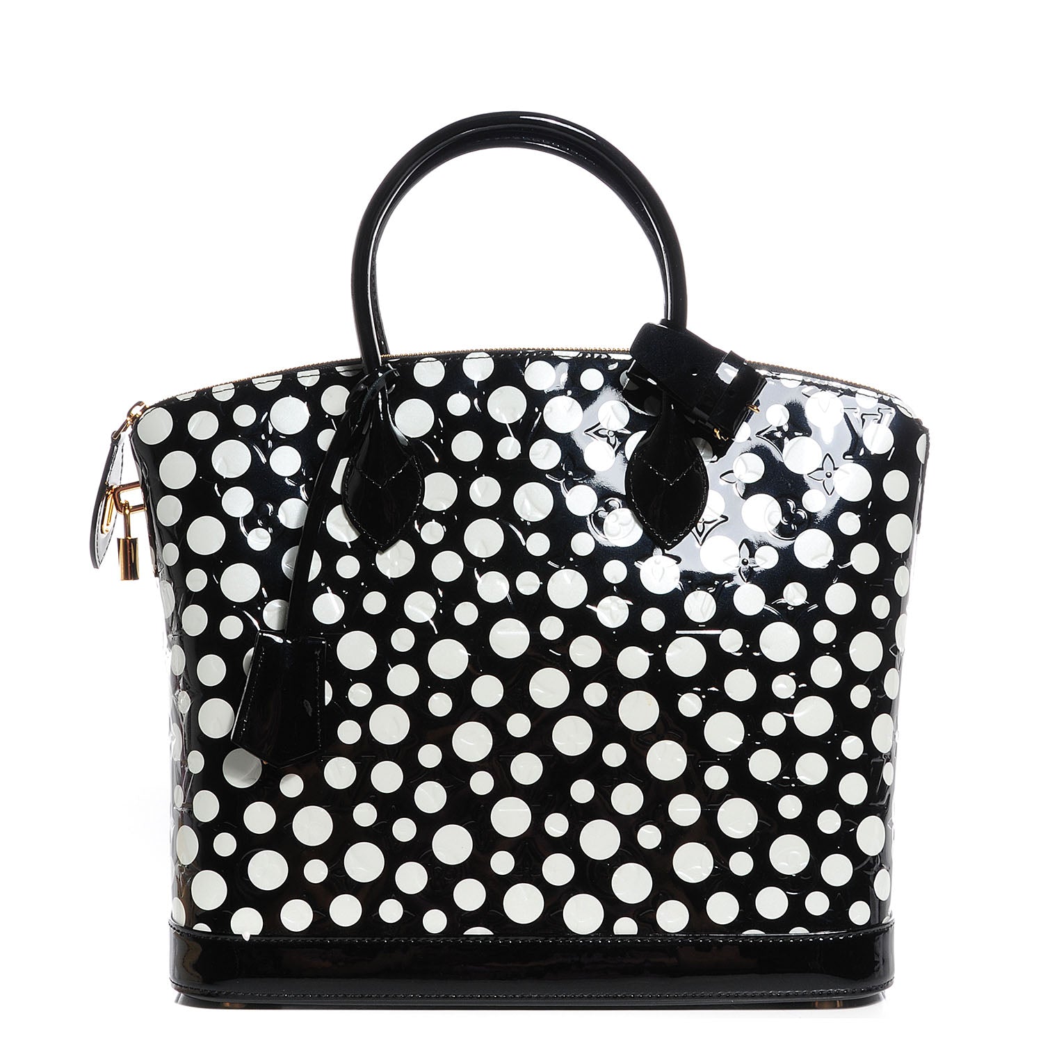 Louis Vuitton Vernis Kusama Infinity Dots Lockit MM Black 1 of 7