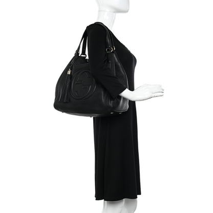 Gucci Pebbled Calfskin Medium Soho Shoulder Bag Black 2 of 13