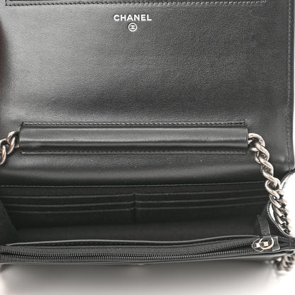 Chanel Caviar Quilted Boy Wallet On Chain WOC Black 5 of 12