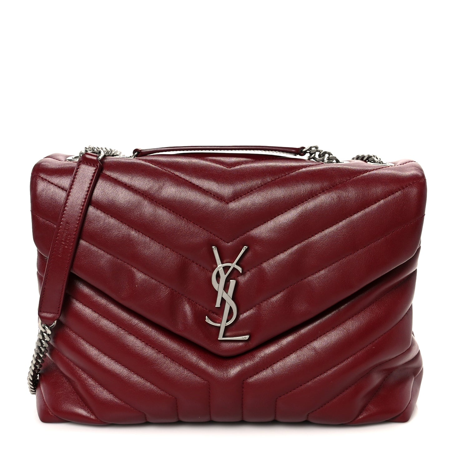 Calfskin Y Quilted Monogram Medium Loulou Chain Satchel Palissandre