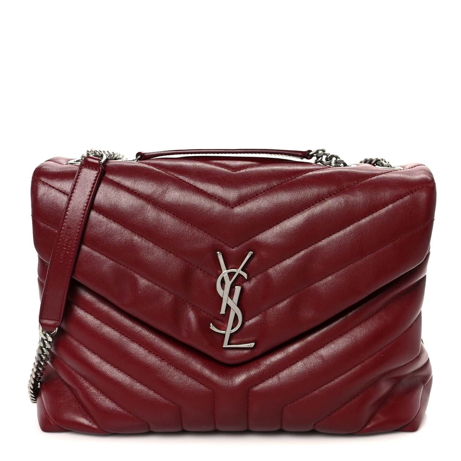 Saint Laurent Calfskin Y Quilted Monogram Medium Loulou Chain Satchel Palissandre 1 of 11