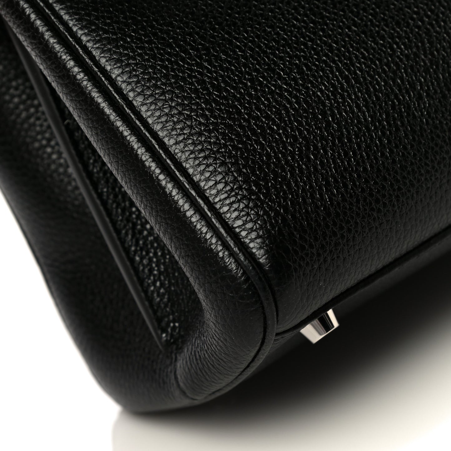 Grainy Calfskin Medium Zumi Top Handle Bag Black
