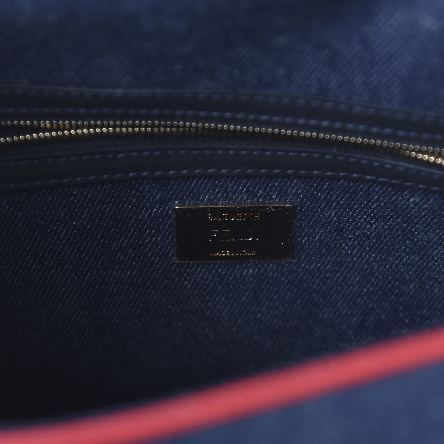 Denim Large Baguette Blue Rosso