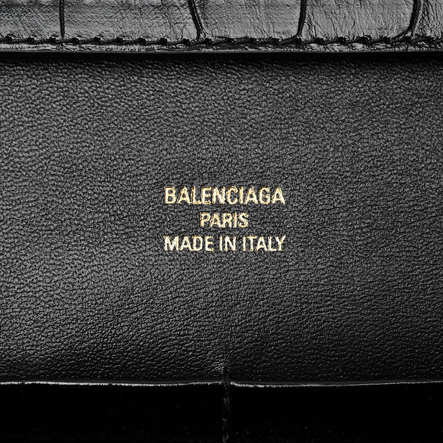 Crocodile Embossed Small Bel Air Clutch On Strap Black