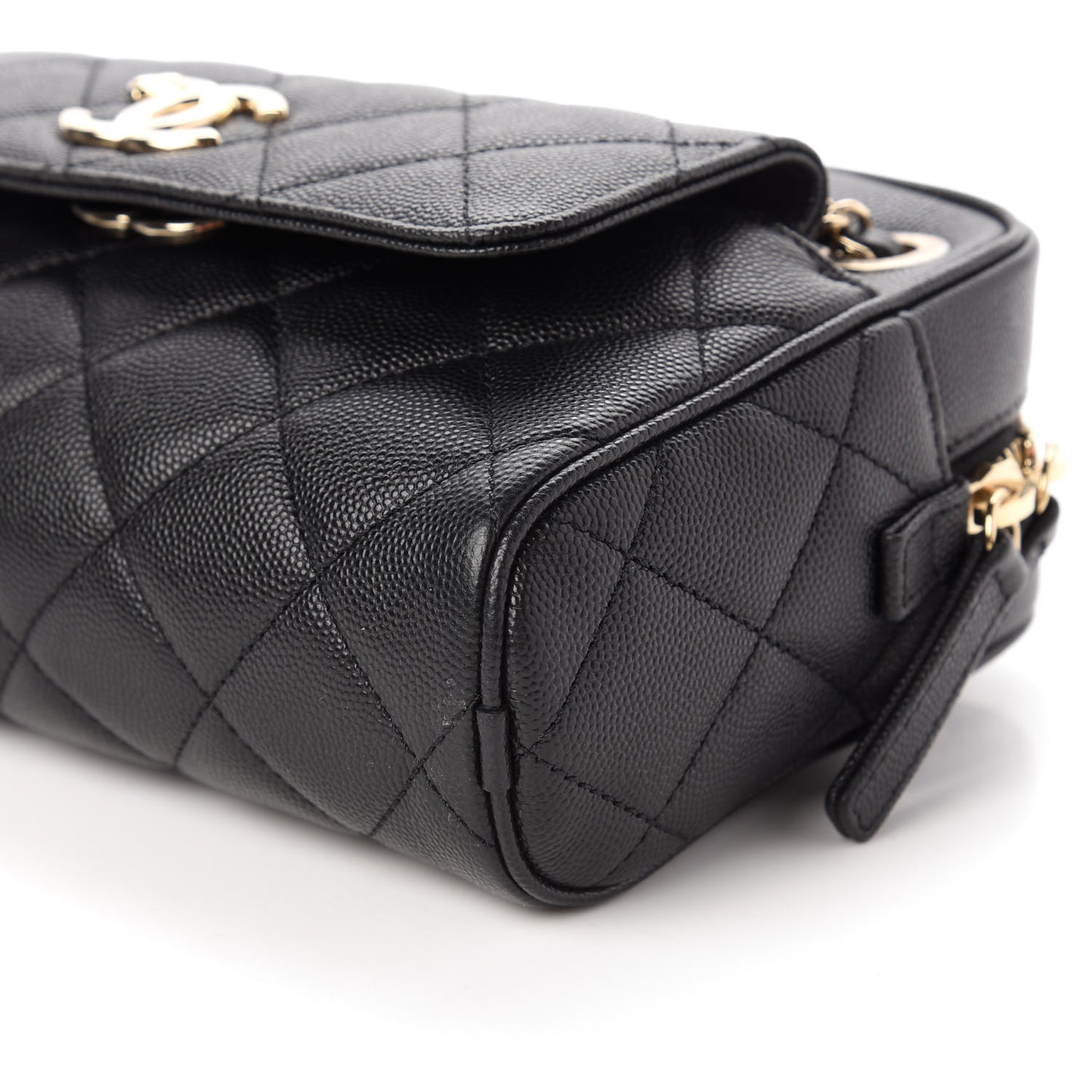 Caviar Quilted Small In & Out Camera Case Black