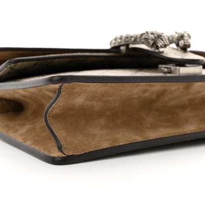 Gucci GG Supreme Monogram Suede Crystal Small Dionysus Shoulder Bag Beige Ebony Taupe 9 of 12