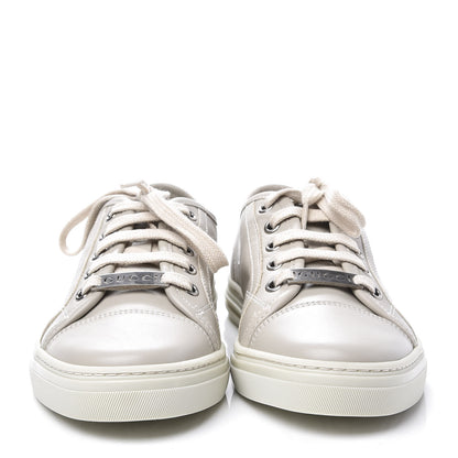 Gucci Calfskin Miro Soft Womens Lace Up Sneakers 35 Mystic White 3 of 11