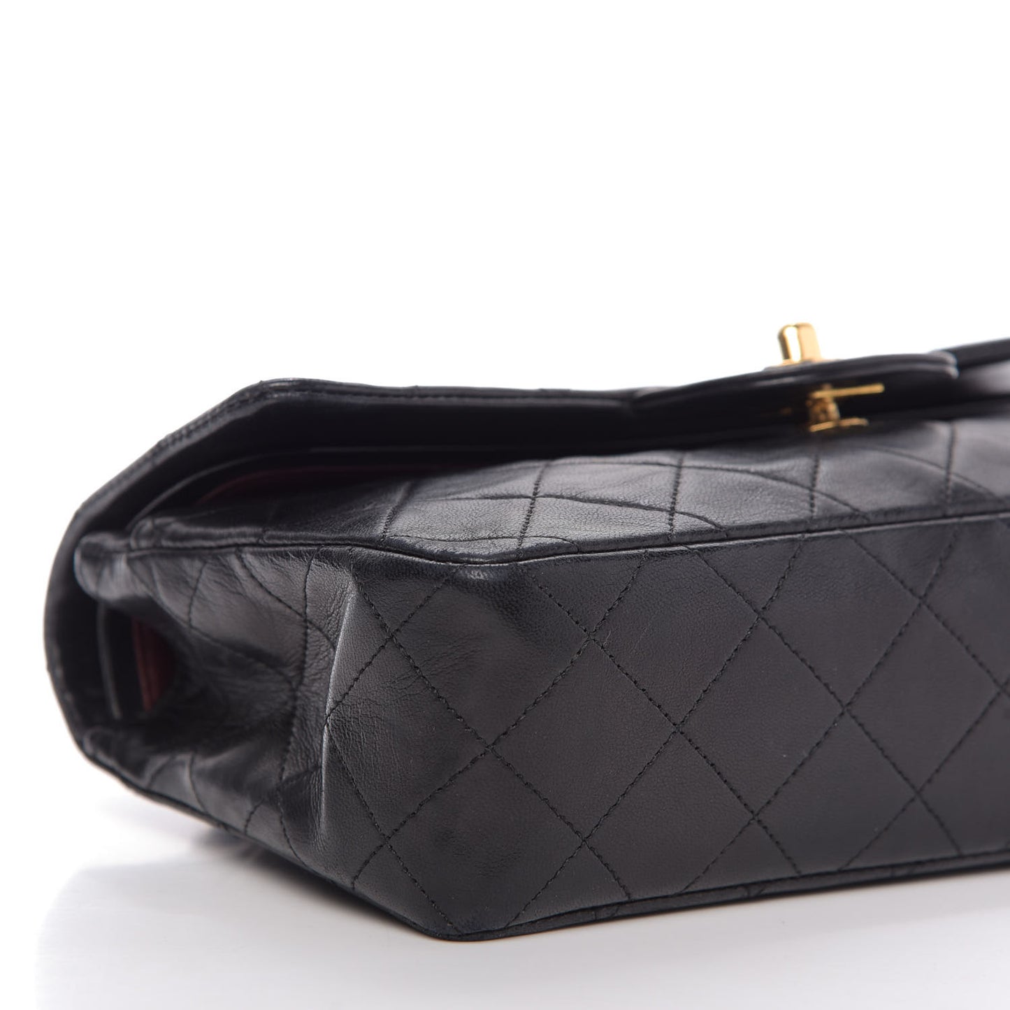 Lambskin Quilted Small Double Flap Black