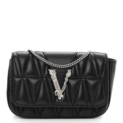 Versace Nappa Quilted Virtus Evening Bag Black 1 of 9
