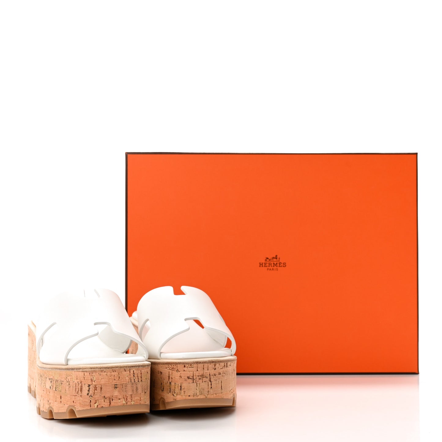Calfskin Cork Eze 30 Sandals 36 White