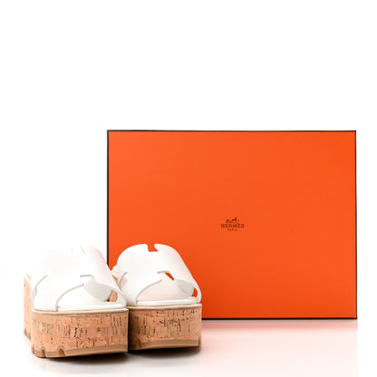 Hermes Calfskin Cork Eze 30 Sandals 36 White 11 of 11