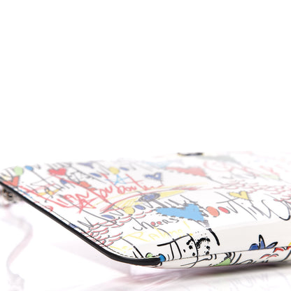 Christian Louboutin Patent Loubitag Loubiclutch Graffiti Clutch White 10 of 11