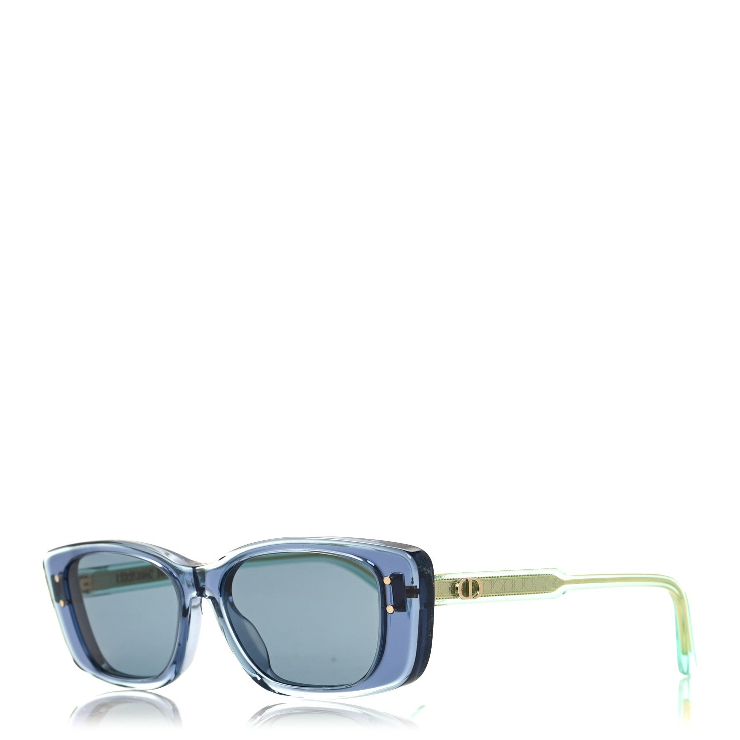Christian Dior Acetate Cannage DiorHighlight S21F Square Sunglasses Transparent Blue Green 1 of 7