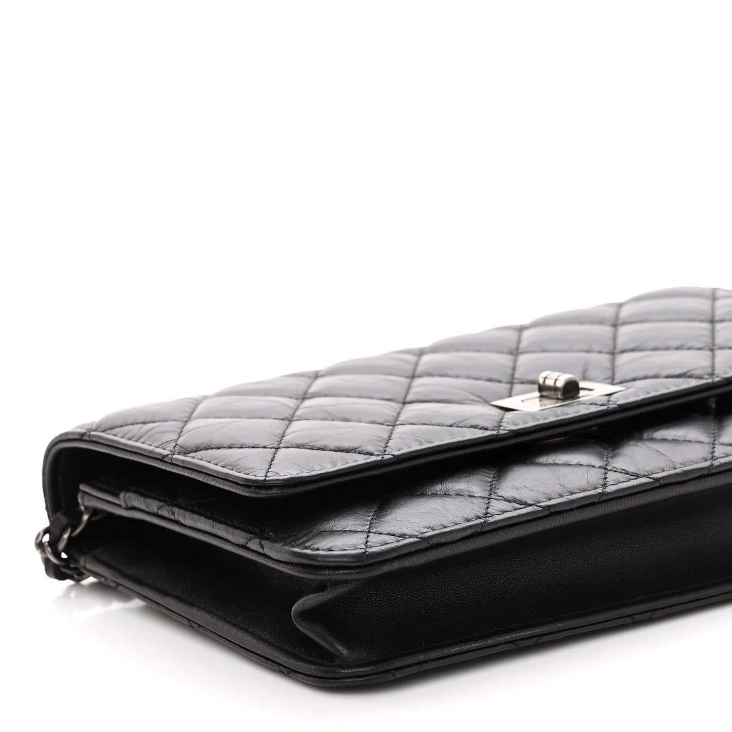 Aged Calfskin Quilted Reissue Wallet On Chain WOC Black