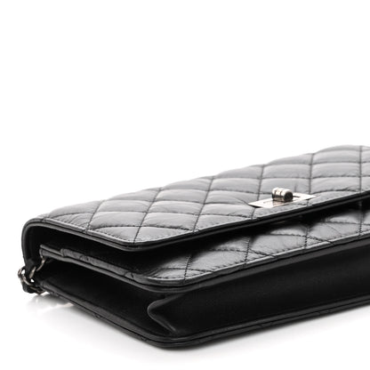 Chanel Aged Calfskin Quilted Reissue Wallet On Chain WOC Black 10 of 11
