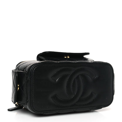 Chanel Lambskin Quilted Polly Pocket East West Top Vanity With Chain Black 4 of 10