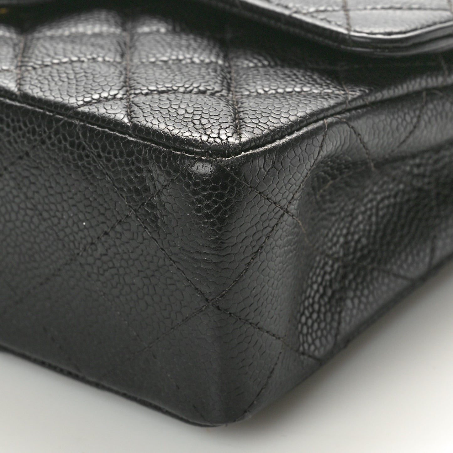Caviar Quilted Small Double Flap Black