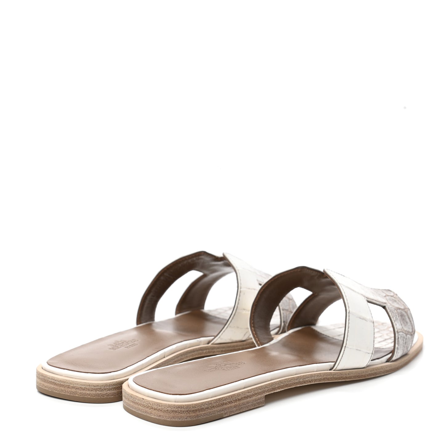 Matte Niloticus Crocodile Himalaya Oran Sandals 38 Blanc